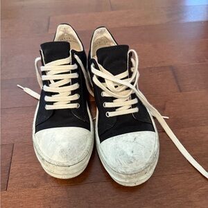 Rick Owens Black and White Men's Sneakers